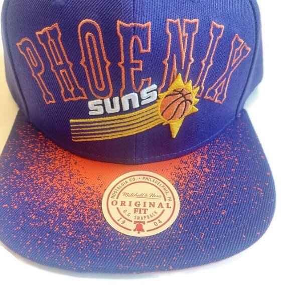 Mitchell & Ness Mens Phoenix Suns Snapback Hat Cap Adjustable Spray Paint Purple - Picture 2 of 6
